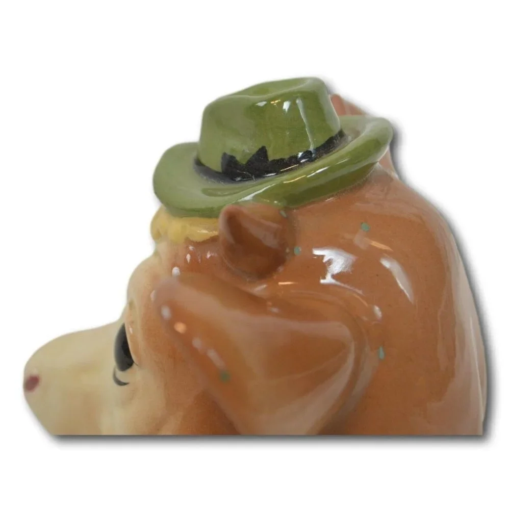 Vintage Borden Cow / Bull Head with Hat Figurine Advertising